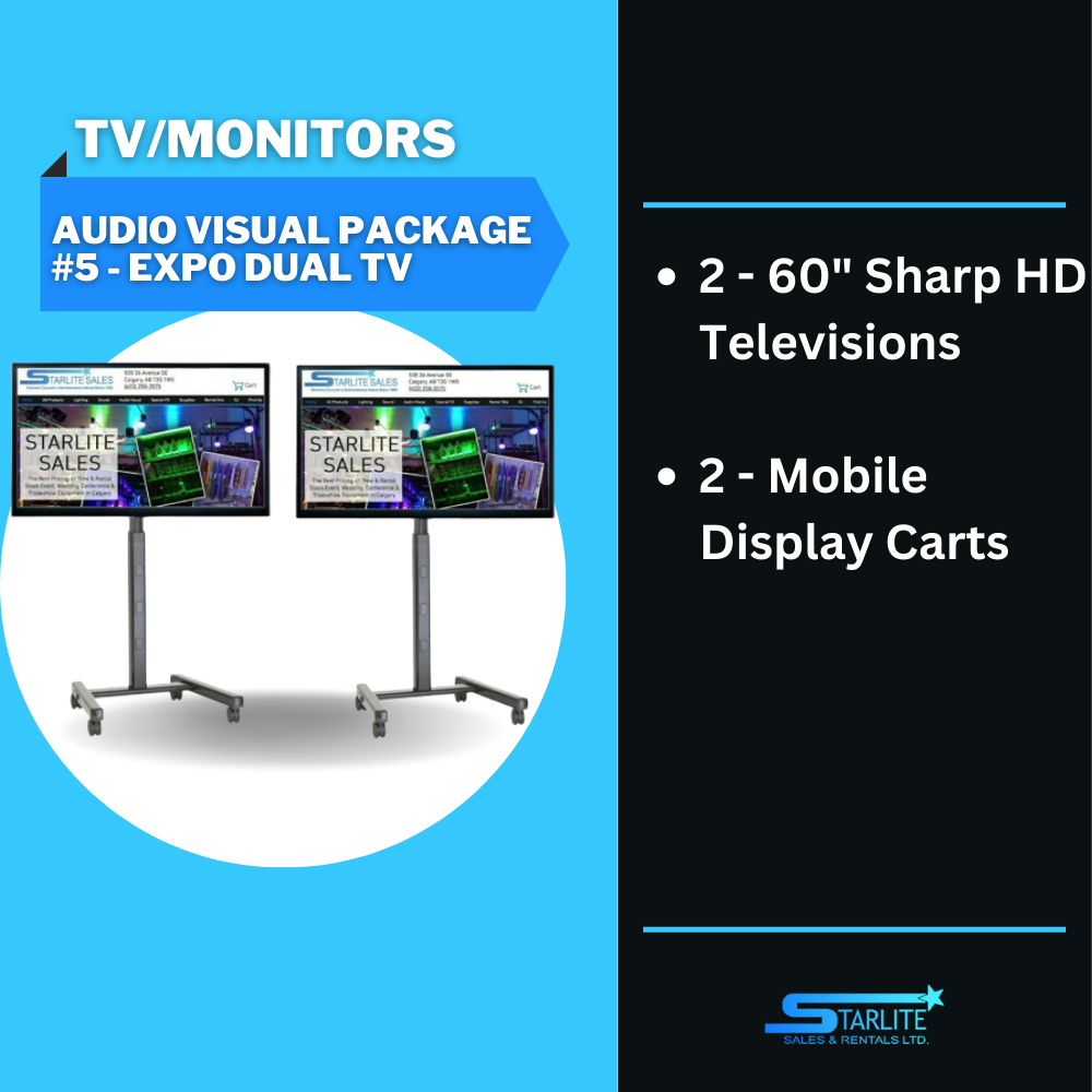 Audio Visual Package 5 Expo Dual TV Starlite Sales and Rentals