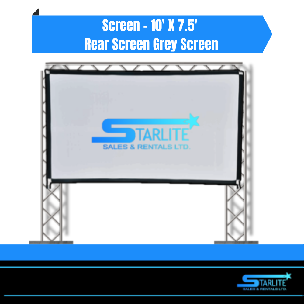 Screen 10' x 7.5' Rear Screen Grey Screen Starlite Sales and Rentals
