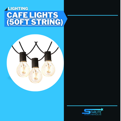 String Light Sales Box Cafe Lights (50ft string) - Starlite Sales and Rentals