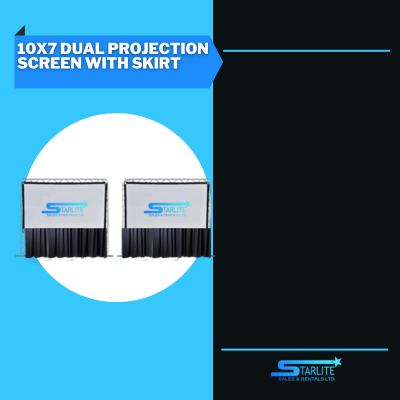 10x7 dual projection screen with skirt