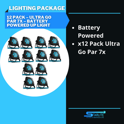 12 PACK – Ultra Go Par 7X – Battery Powered Up Light
