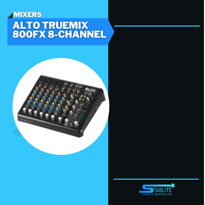 ALTO TRUEMIX 800FX 8-CHANNEL MIXER W USB, BLUETOOTH, & MULTI-FX