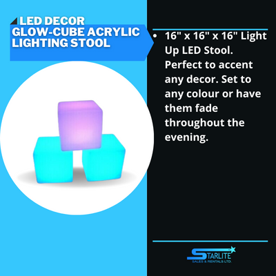 Glow-Cube Acrylic Lighting Stool