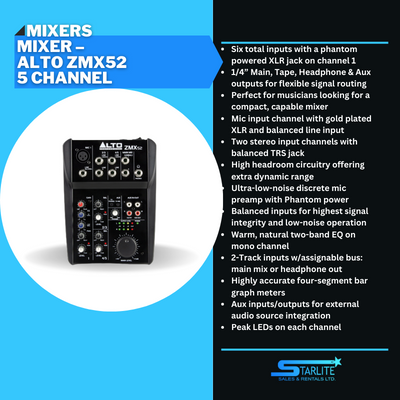 Mixer – Alto ZMX52 5 Channel
