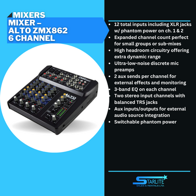 Mixer – Alto ZMX862 – 6 Channel