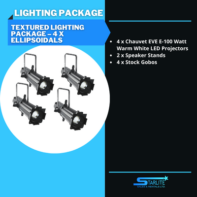 Textured Lighting Package – 4 X Ellipsoidals (1)